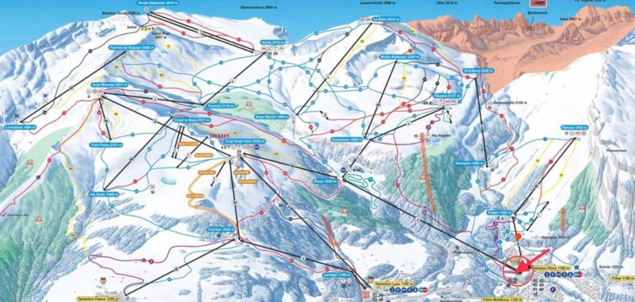 Ferienwohnung 3,5 Zimmer Direkt An Ski- Und Bikepiste Flims Eksteriør bilde
